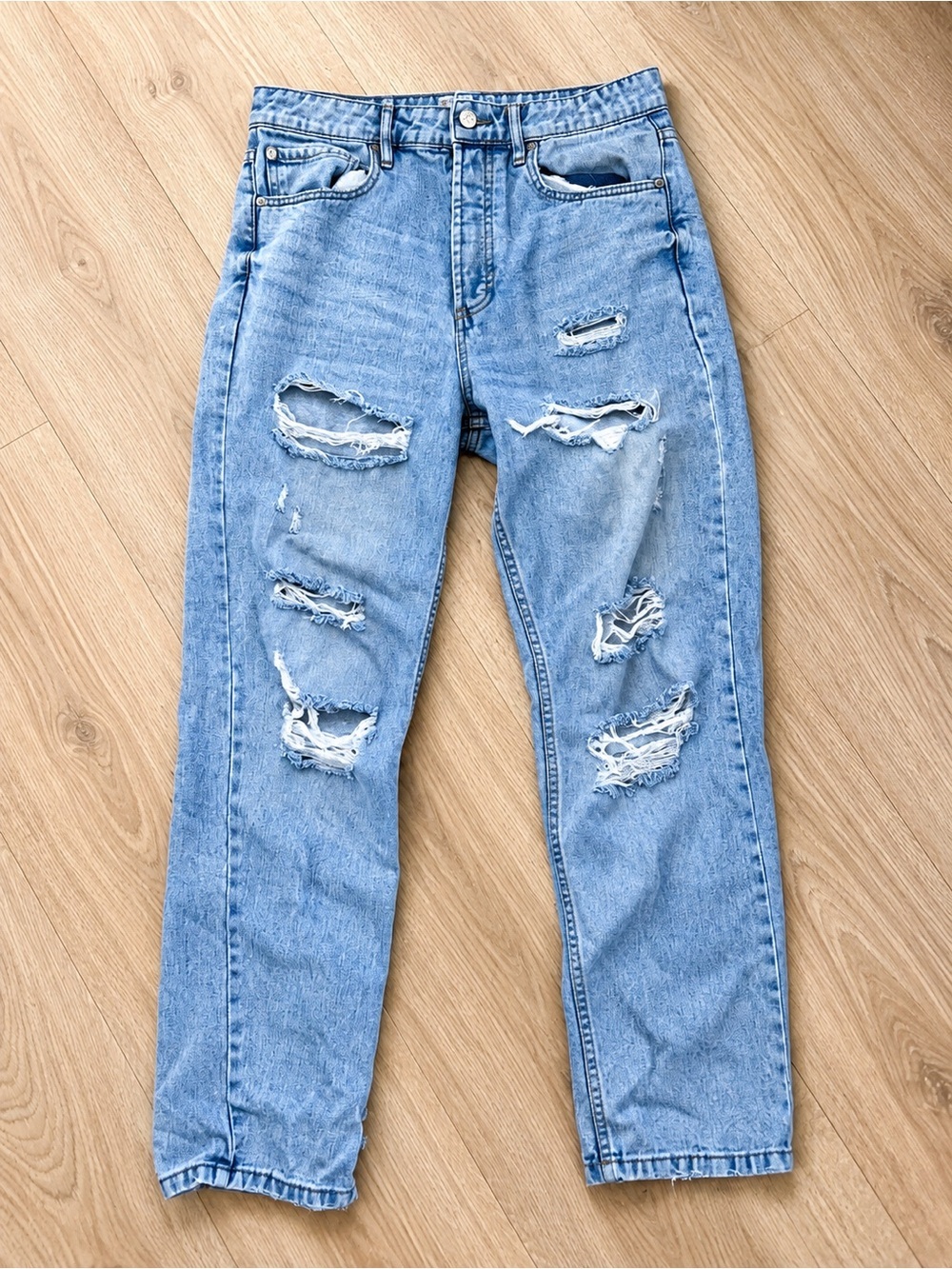 Refuge Denim 03 Distressed Straight Leg Jeans Size Small